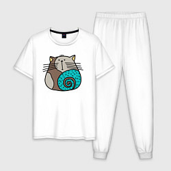 Мужская пижама Круглый абстрактный кот
