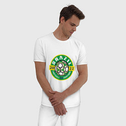 Пижама хлопковая мужская Brazil 2022, цвет: белый — фото 2