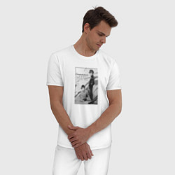 Пижама хлопковая мужская Идзая арт, цвет: белый — фото 2