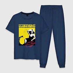 Пижама хлопковая мужская Savage Amusement, цвет: тёмно-синий