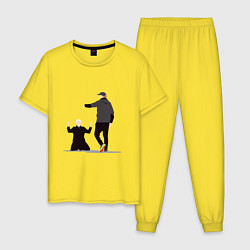 Пижама хлопковая мужская Клопп - Моуриньо, цвет: желтый