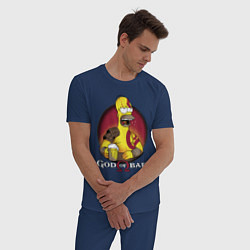 Пижама хлопковая мужская Homer god of bar, цвет: тёмно-синий — фото 2