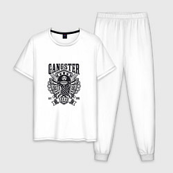 Пижама хлопковая мужская Gangster Squad, цвет: белый