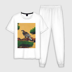 Пижама хлопковая мужская Pine and Eagle Орёл, цвет: белый