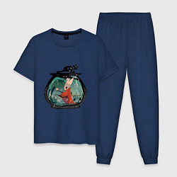 Пижама хлопковая мужская Хорнет и ткачи, цвет: тёмно-синий