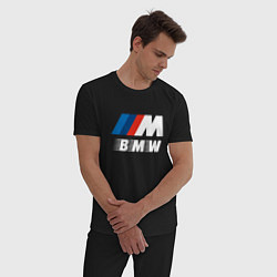 Пижама хлопковая мужская BMW BMW FS, цвет: черный — фото 2