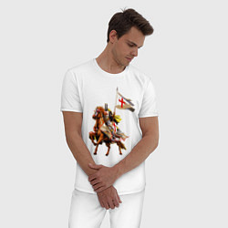 Пижама хлопковая мужская Рыцарь Тамплиер, цвет: белый — фото 2