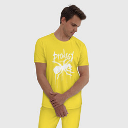 Пижама хлопковая мужская Draw white logo - Ant, цвет: желтый — фото 2