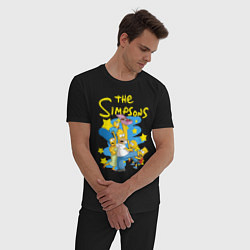 Пижама хлопковая мужская The SimpsonsСемейка Симпсонов, цвет: черный — фото 2