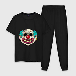 Пижама хлопковая мужская Old Clown, цвет: черный