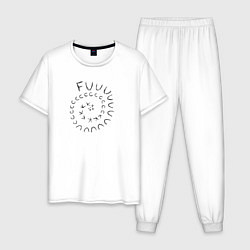 Пижама хлопковая мужская Fuuuuuck, цвет: белый
