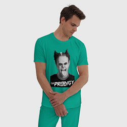 Пижама хлопковая мужская The Prodigy - firestarter, цвет: зеленый — фото 2