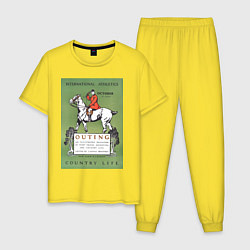 Пижама хлопковая мужская Outing Винтажная обложка журнала, цвет: желтый