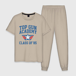 Пижама хлопковая мужская TOP GUN Academy Class of 85, цвет: миндальный