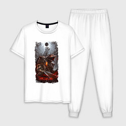 Пижама хлопковая мужская BERSERK BLOOD IRON, цвет: белый