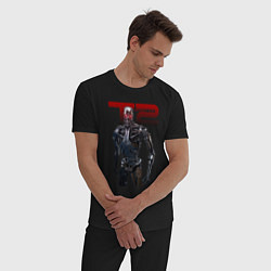 Пижама хлопковая мужская Terminator 2 - T800, цвет: черный — фото 2