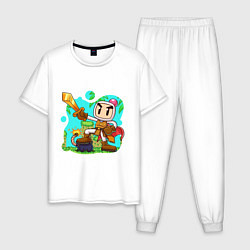 Пижама хлопковая мужская Bomberman, цвет: белый