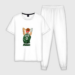 Пижама хлопковая мужская Boston Future, цвет: белый