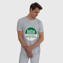 Пижама хлопковая мужская Boston Basketball, цвет: меланж — фото 2
