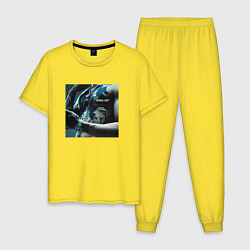 Пижама хлопковая мужская SODA LUV NATIVE STRANGERS, цвет: желтый
