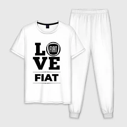 Пижама хлопковая мужская Fiat Love Classic, цвет: белый