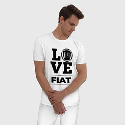 Пижама хлопковая мужская Fiat Love Classic, цвет: белый — фото 2