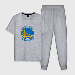 Пижама хлопковая мужская Голден Стэйт Уорриорз NBA, цвет: меланж