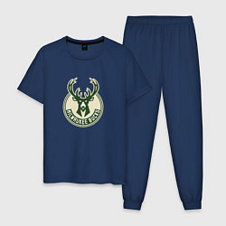 Пижама хлопковая мужская Милуоки Бакс NBA, цвет: тёмно-синий
