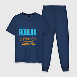Пижама хлопковая мужская Игра Roblox PRO Gaming, цвет: тёмно-синий