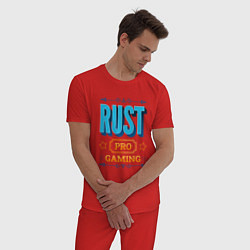 Пижама хлопковая мужская Игра Rust PRO Gaming, цвет: красный — фото 2