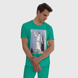 Пижама хлопковая мужская Robe du Soir, de Worth Муза, цвет: зеленый — фото 2