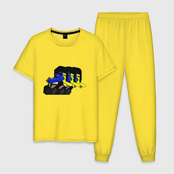 Пижама хлопковая мужская Ena vomit, цвет: желтый