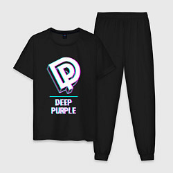 Пижама хлопковая мужская Deep Purple Glitch Rock, цвет: черный