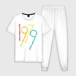 Пижама хлопковая мужская Огромное число 1979, цвет: белый