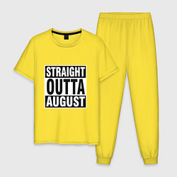 Пижама хлопковая мужская Прямо из августа, цвет: желтый