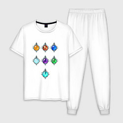 Пижама хлопковая мужская Genshin Impact icons, цвет: белый