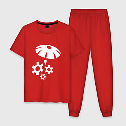 Пижама хлопковая мужская Ремонтный отряд, цвет: красный