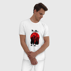 Пижама хлопковая мужская DELTA MACHINE TOUR DM, цвет: белый — фото 2