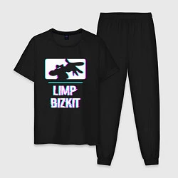 Пижама хлопковая мужская Limp Bizkit Glitch Rock, цвет: черный