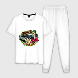 Пижама хлопковая мужская MOBSTERS BALL SIN CITY, цвет: белый