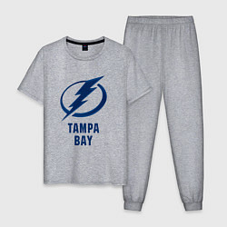 Пижама хлопковая мужская Тампа-Бэй 3D Logo, цвет: меланж