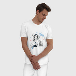 Пижама хлопковая мужская TRAVEL LONDON, цвет: белый — фото 2