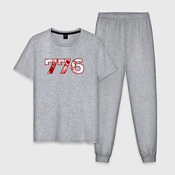 Пижама хлопковая мужская 776, цвет: меланж