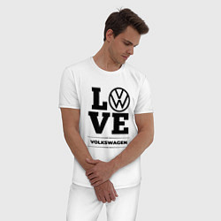 Пижама хлопковая мужская Volkswagen Love Classic, цвет: белый — фото 2