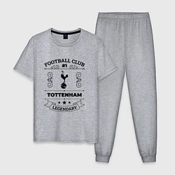 Пижама хлопковая мужская Tottenham: Football Club Number 1 Legendary, цвет: меланж