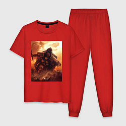 Пижама хлопковая мужская Атакующий примарх Ангрон, цвет: красный
