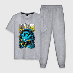 Пижама хлопковая мужская Blink 182 - 20 years, цвет: меланж