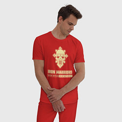 Пижама хлопковая мужская Железные воины хаос винтаж лого, цвет: красный — фото 2
