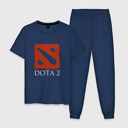 Пижама хлопковая мужская Логотип игры Дота 2, цвет: тёмно-синий