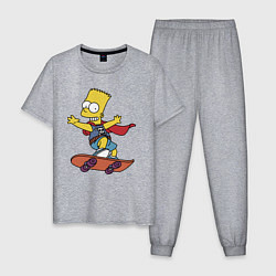 Мужская пижама Барт Симпсон - крутой скейтер